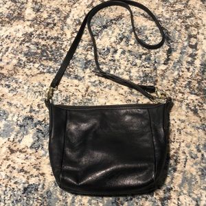 Leather fossil cross body bag